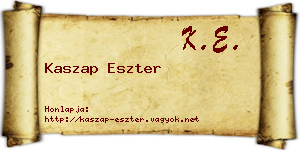 Kaszap Eszter névjegykártya